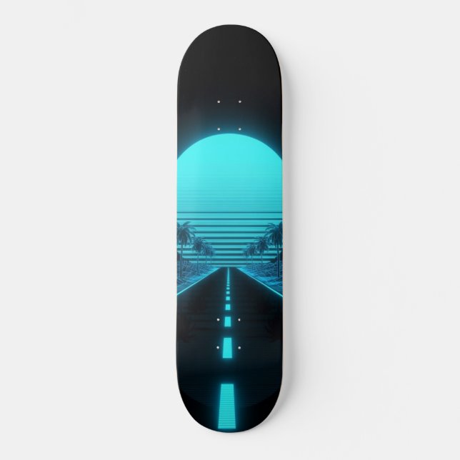Electric Cruise Synthwave  Skateboard (Front)
