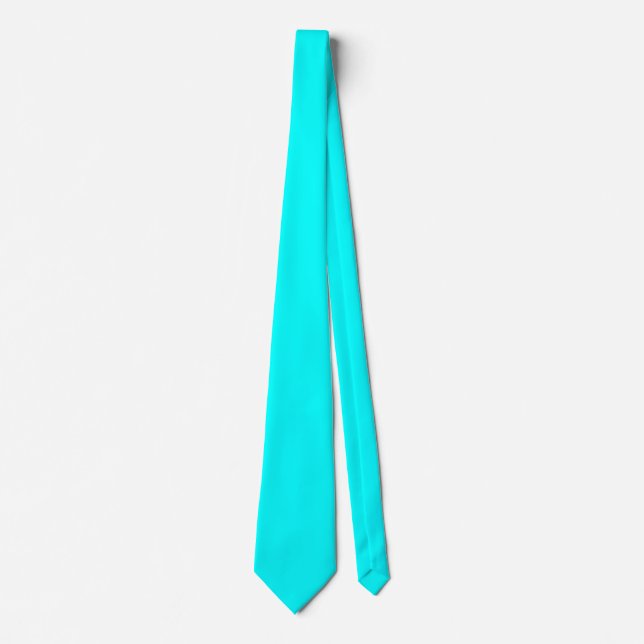 Electric Cyan Simple Full Colour Tie (Front)
