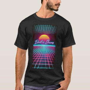 Electric Dreams Retro Futuristic Art Print T-Shirt