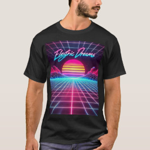 Electric Dreams Retro Futuristic Art Print T-Shirt