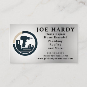 Electric Drill Handyman Contractor Home Repair Business Card
