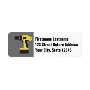 Electric Drill with Custom Name - Yellow and Grey