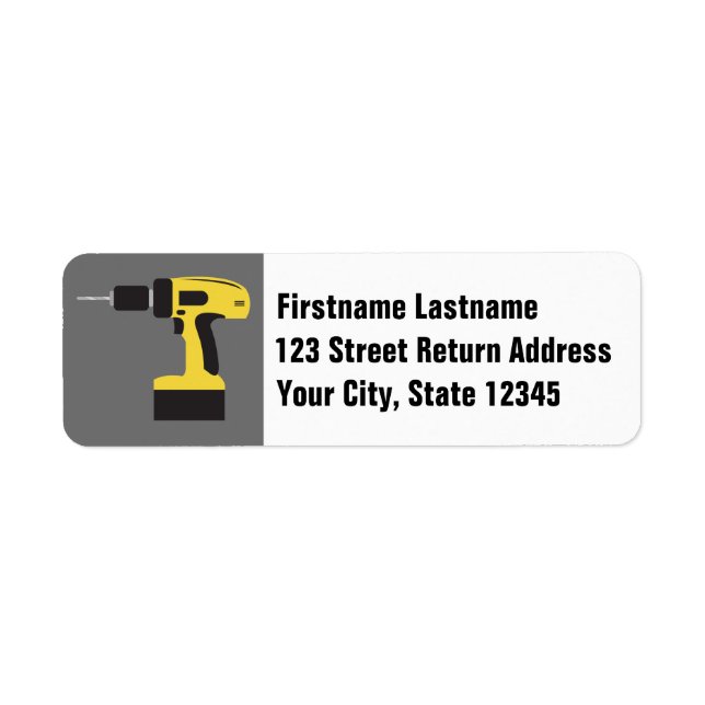 Electric Drill with Custom Name - Yellow and Grey (Front)