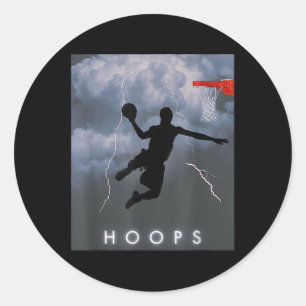 Electric Dunk Storm Basketball Hoops Shirt  Classic Round Sticker