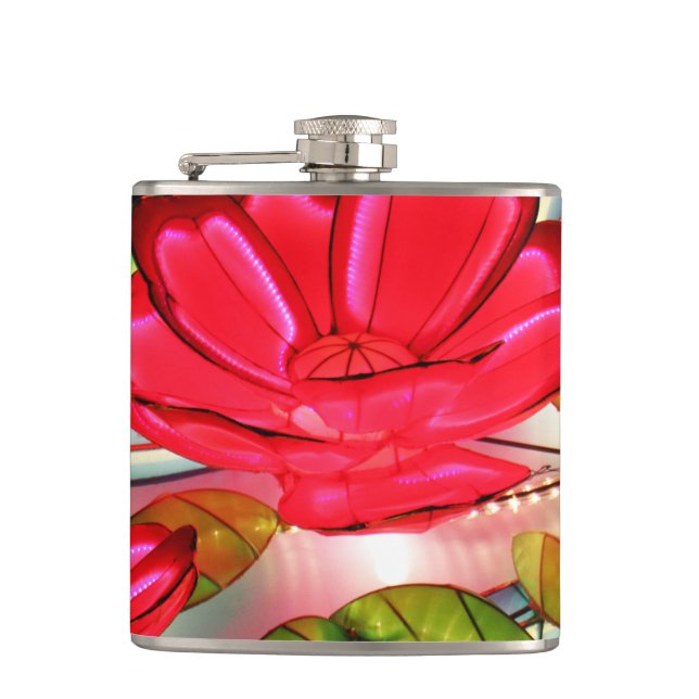 Electric Elegance in Rose  Hip Flask (Front)