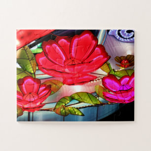 Electric Elegance in Rose Jigsaw Puzzle
