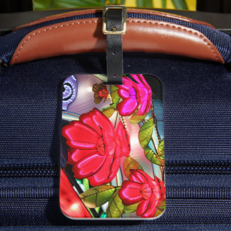 Electric Elegance in Rose  Luggage Tag