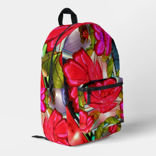 Electric Elegance in Rose Printed Backpack