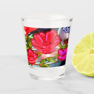 Electric Elegance in Rose Shot Glass