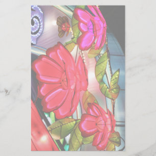 Electric Elegance in Rose Stationery
