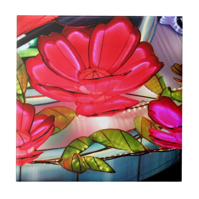 Electric Elegance in Rose  Tile (Front)