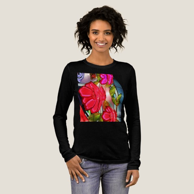 Electric Elegance in Rose  Tri-Blend Shirt (Full Front)
