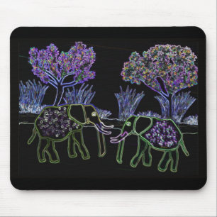 Electric Elephants Mouse Pad