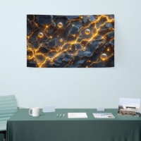 Electric Energy Abstract with Golden Lightning