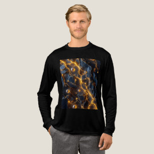 Electric Energy Abstract with Golden Lightning Tri-Blend Shirt