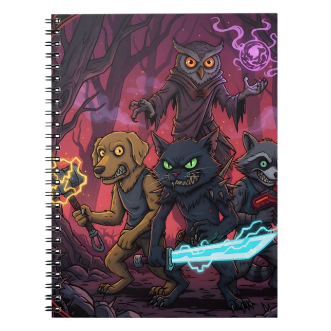 Electric Fantasy Animal Warrior Art Notebook (Front)