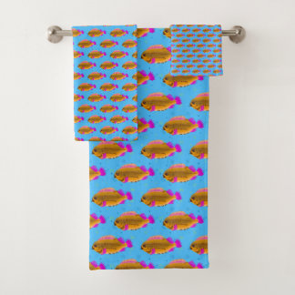 Electric fish_orange bath towel set