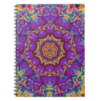 Electric Flower Purple Rainbow Kaleidoscope Art Notebook