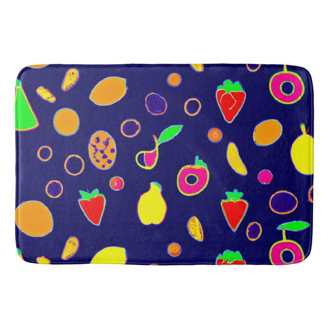 Electric Fruit Fiesta Design Bath Mat (Front)