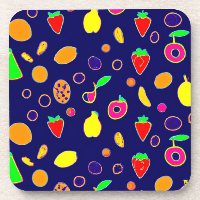 Electric Fruit Fiesta Design Coaster (Front)