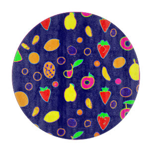 Electric Fruit Fiesta Design Cutting Board