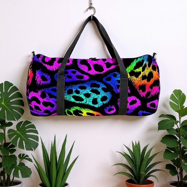 Electric Fur Leopard Print  Duffle Bag (Creator Uploaded)