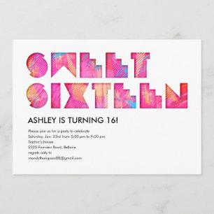 Electric Glow Sweet 16 Invitations