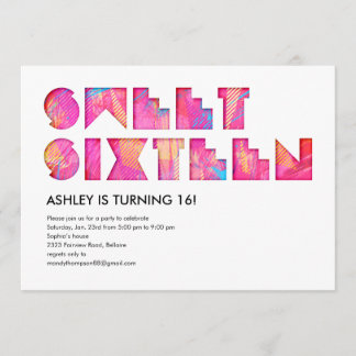 Electric Glow Sweet 16 Invitations
