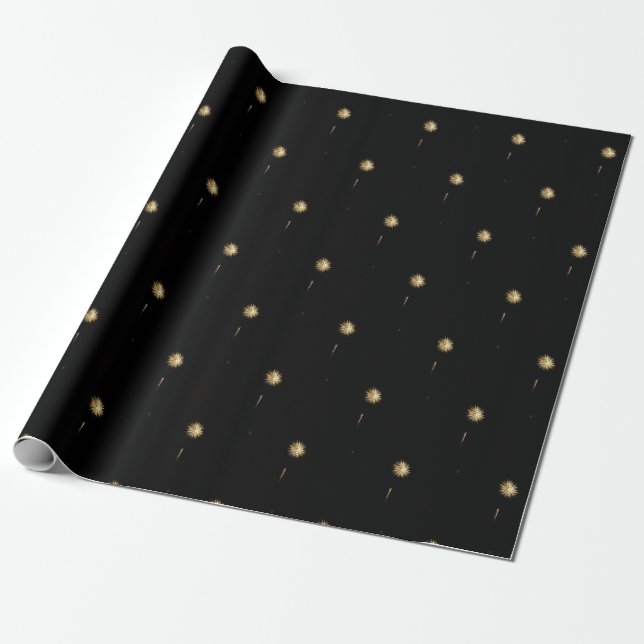 Electric Gold Firework iPhone Wallet Case Wrapping Paper (Unrolled)