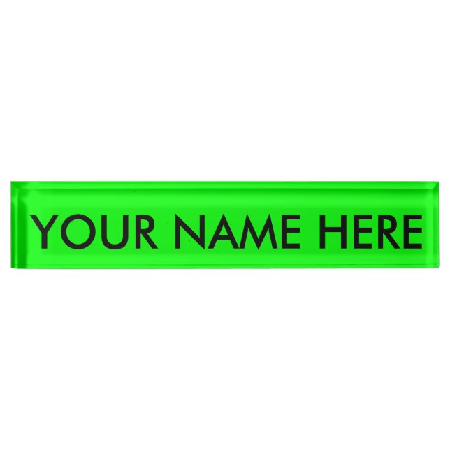 ELECTRIC GREEN (a solid electrifying colour) ~ Nameplate (Front)