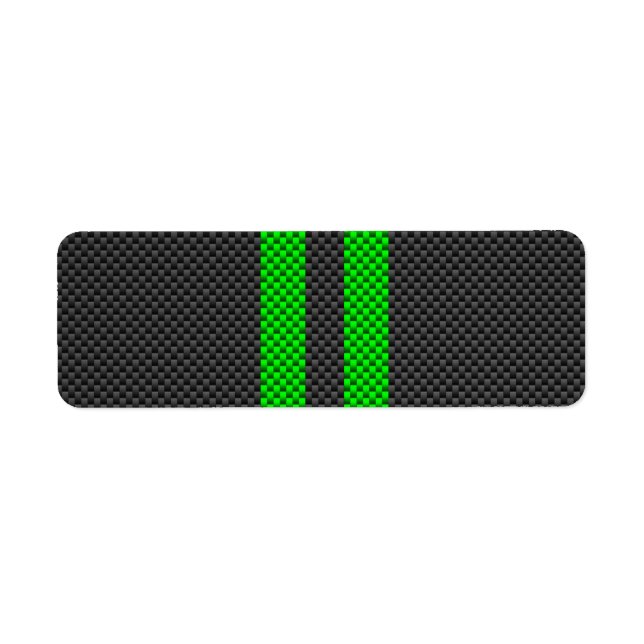 Electric Green Carbon Fibre Style Racing Stripes (Front)