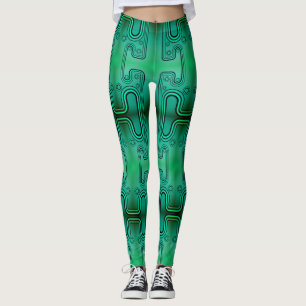 Electric Green Mechanical Android Futuristic Robot Leggings