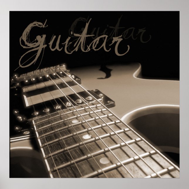 Electric Guitar 2 - Brown Poster (Front)