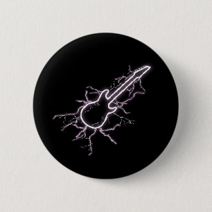 Electric Guitar 6 Cm Round Badge