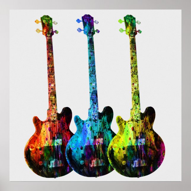 Electric Guitar Abstract  Poster (Front)