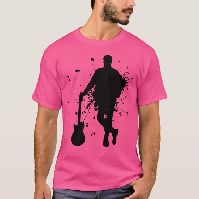 Electric Guitar Acoustic Guitar T-Shirt (Front)