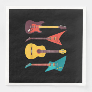 Electric Guitar And Acoustic Guitar Musician Gift Napkin