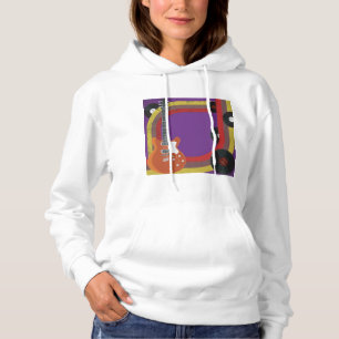 Electric Guitar and Vinyl Records Vintage Music Hoodie