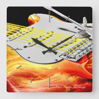 Electric Guitar Art 2 Wall Clocks Options