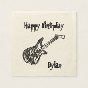 Electric Guitar Birthday Napkin