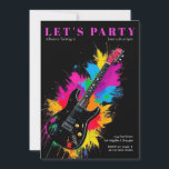 Electric Guitar Birthday Party Invitation<br><div class="desc">Get ready to turn up the volume and celebrate in epic style with this Electric Guitar Birthday Party Invitation! Featuring a bold electric guitar design splattered with vibrant, colourful paint, this invite sets the stage for an unforgettable party filled with music, energy, and fun! Whether it's for a kid, teen,...</div>