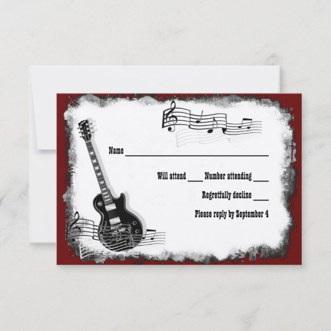 Electric Guitar Black Red Music RSVP (Front)