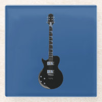Electric Guitar Blue Black Pop Art