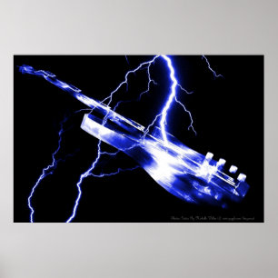 Electric Guitar Blue Poster