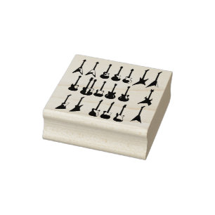 electric guitar bodies art stamp