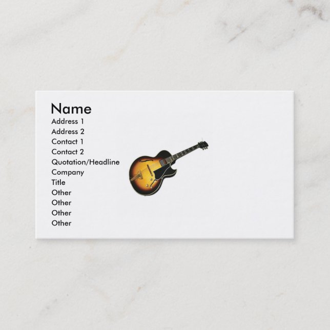 Electric Guitar business Card (Front)