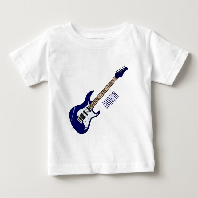 Electric guitar cartoon illustration baby T-Shirt (Front)