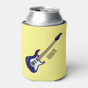 Electric guitar cartoon illustration can cooler