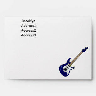 Electric guitar cartoon illustration envelope