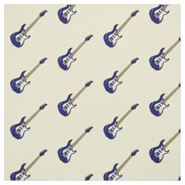 Electric guitar cartoon illustration fabric (Swatch)